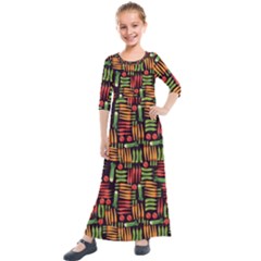 Vegetable Kids  Quarter Sleeve Maxi Dress by SychEva
