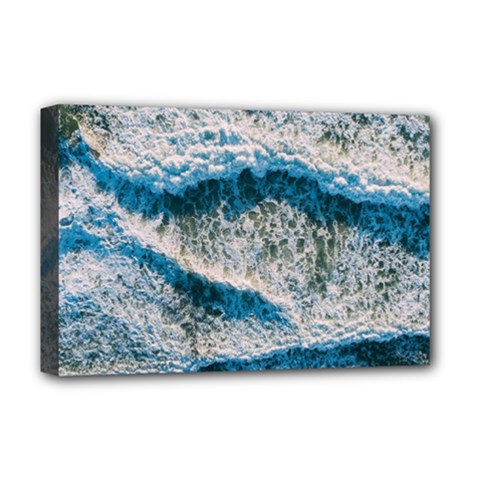 Waves Wave Nature Beach Deluxe Canvas 18  X 12  (stretched)