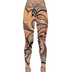 Colorful Background Artwork Pattern Floral Patterns Retro Paisley Classic Yoga Leggings by Salman4z