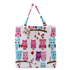 Owl Pattern Grocery Tote Bag