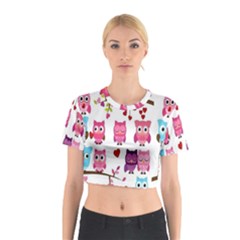 Owl Pattern Cotton Crop Top by Salman4z