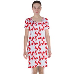 Lonely T-rex Dinosaur Dinosaur Game Pattern Short Sleeve Nightdress by Ravend