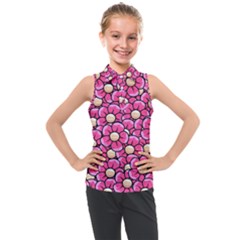 Pattern Scrapbooking Flowers Bloom Decorative Kids  Sleeveless Polo Tee