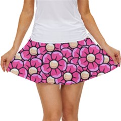 Pattern Scrapbooking Flowers Bloom Decorative Women s Skort