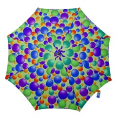 Background Pattern Design Colorful Bubbles Hook Handle Umbrellas (large)