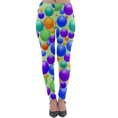 Background Pattern Design Colorful Bubbles Lightweight Velour Leggings