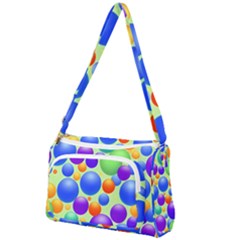 Background Pattern Design Colorful Bubbles Front Pocket Crossbody Bag by Ravend