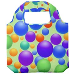 Background Pattern Design Colorful Bubbles Foldable Grocery Recycle Bag