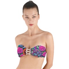 Flowers Nature Spring Blossom Flora Petals Art Twist Bandeau Bikini Top