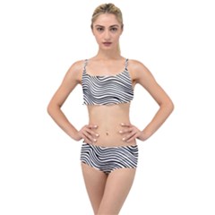 Black And White Cartoon Coloring Layered Top Bikini Set