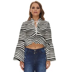 Black And White Cartoon Coloring Boho Long Bell Sleeve Top by Ravend