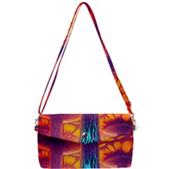 Sci-fi Fantasy Art Painting Colorful Pattern Removable Strap Clutch Bag