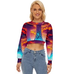 Sci-fi Fantasy Art Painting Colorful Pattern Lightweight Long Sleeve Sweatshirt