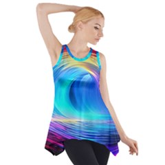 Art Fantasy Painting Colorful Pattern Design Side Drop Tank Tunic by Ravend