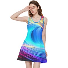 Art Fantasy Painting Colorful Pattern Design Inside Out Racerback Dress by Ravend