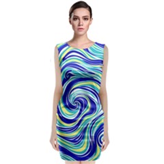 Pattern Design Swirl Watercolor Art Classic Sleeveless Midi Dress
