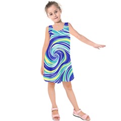 Pattern Design Swirl Watercolor Art Kids  Sleeveless Dress