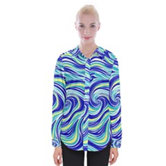 Pattern Design Swirl Watercolor Art Womens Long Sleeve Shirt