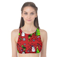 Santa Snowman Gift Holiday Christmas Cartoon Tank Bikini Top