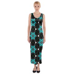 Pattern Design Scrapbooking Colorful Stars Fitted Maxi Dress