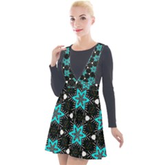 Pattern Design Scrapbooking Colorful Stars Plunge Pinafore Velour Dress