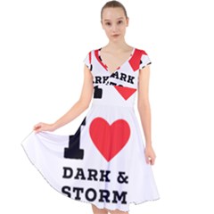 I Love Dark And Storm Cap Sleeve Front Wrap Midi Dress by ilovewhateva