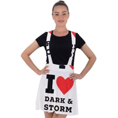 I Love Dark And Storm Velvet Suspender Skater Skirt by ilovewhateva