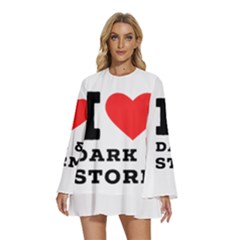 I Love Dark And Storm Round Neck Long Sleeve Bohemian Style Chiffon Mini Dress by ilovewhateva