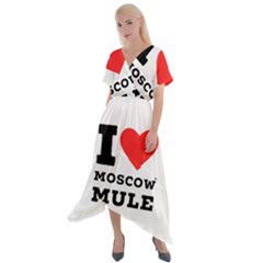 I Love Moscow Mule Cross Front Sharkbite Hem Maxi Dress by ilovewhateva