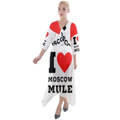 I Love Moscow Mule Quarter Sleeve Wrap Front Maxi Dress by ilovewhateva