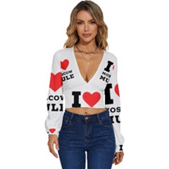 I Love Moscow Mule Long Sleeve Deep-v Velour Top by ilovewhateva