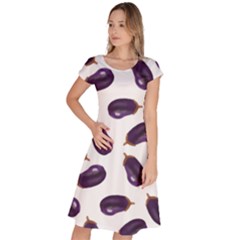 Eggplant Classic Short Sleeve Dress by SychEva