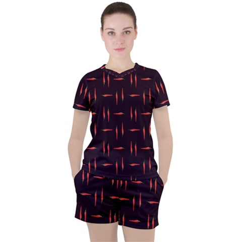 Hot Peppers Women s Tee And Shorts Set by SychEva