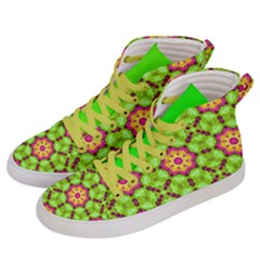  Women s Hi-top Skate Sneakers Green & Magenta by VIBRANT