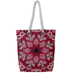 Traditional Cherry Blossom  Full Print Rope Handle Tote (small)
