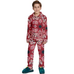 Traditional Cherry Blossom  Kids  Long Sleeve Velvet Pajamas Set by Kiyoshi88