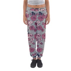 Traditional Cherry Blossom On A Gray Background Women s Jogger Sweatpants by Kiyoshi88