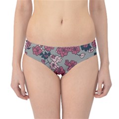 Traditional Cherry Blossom On A Gray Background Hipster Bikini Bottoms by Kiyoshi88