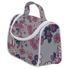 Traditional Cherry Blossom On A Gray Background Satchel Handbag by Kiyoshi88