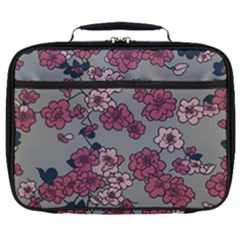 Traditional Cherry Blossom On A Gray Background Full Print Lunch Bag by Kiyoshi88