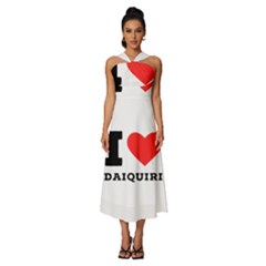 I Love Daiquiri Sleeveless Cross Front Cocktail Midi Chiffon Dress by ilovewhateva