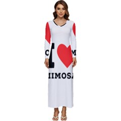 I Love Mimosa Long Sleeve Longline Maxi Dress by ilovewhateva