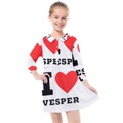 I Love Vesper Kids  Quarter Sleeve Shirt Dress by ilovewhateva