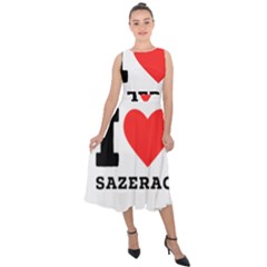 I Love Sazerac Midi Tie-back Chiffon Dress by ilovewhateva