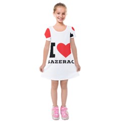 I Love Sazerac Kids  Short Sleeve Velvet Dress by ilovewhateva