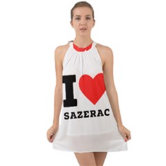 I Love Sazerac Halter Tie Back Chiffon Dress by ilovewhateva