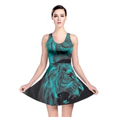 Angry Male Lion Predator Carnivore Reversible Skater Dress