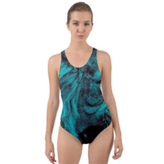 Angry Male Lion Predator Carnivore Cut-out Back One Piece Swimsuit by Salman4z