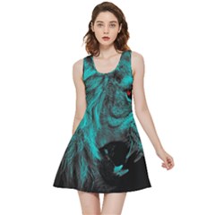 Angry Male Lion Predator Carnivore Inside Out Reversible Sleeveless Dress by Salman4z