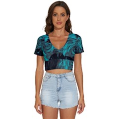 Angry Male Lion Predator Carnivore V-neck Crop Top by Salman4z